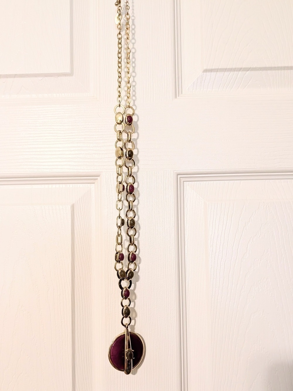 Set Of Nine West Plum Croc Crossbody & Chicos Necklace - Picture 6 of 14